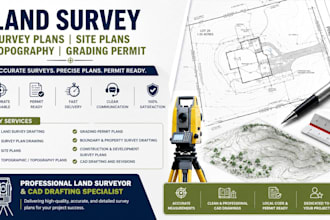 land survey draw survey plans site plan topography land surveyor grading permit