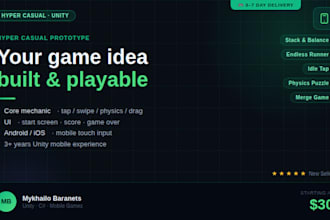 create a hyper casual game prototype in unity