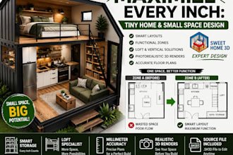 design your tiny house or small space layout in sweet home 3d