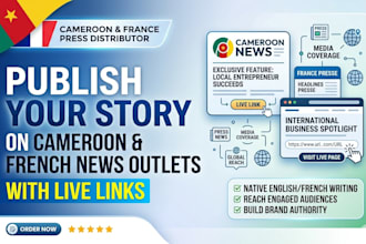 publish your story on cameroon french news outlets with live links