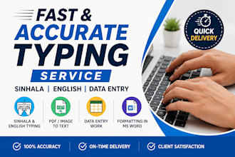 do professional sinhala and english typing and data entry