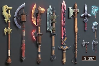 high quality weapon concept art for gaming and more