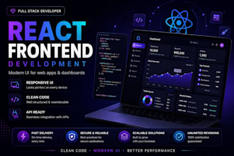 build a responsive react web app, spa, or custom frontend