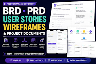 create brd prd user stories wireframes and software documents