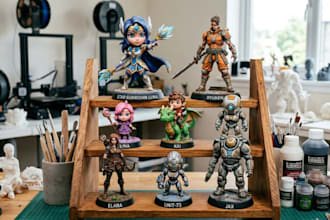 sculpt 3d models, 3d toys, chibi characters, action figures, stylized character