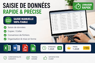 je vais faire une saisie de donnees precise en francais