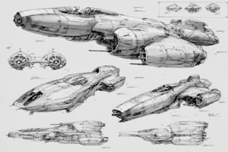 create high quality concept art for spacecraft vehicles and spaceships