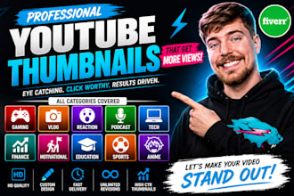eye catching youtube thumbnails, make pro thumbnail