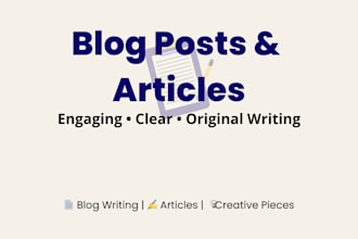 write engaging blog posts and articles on various topics