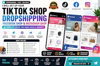 setup tiktok shop facebook shop and instagram shop store