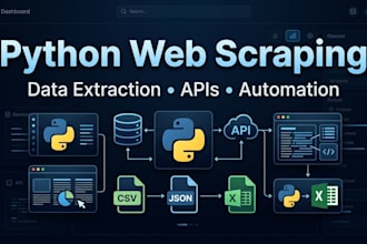 do web scraping, data extraction, and automation using python
