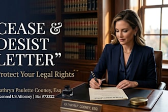 write a professional cease and desist letter as your attorney