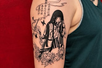 create custom anime manga tattoos