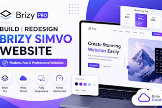 build brizy simvo website wordpress redesign brizy pro cloud landing page design