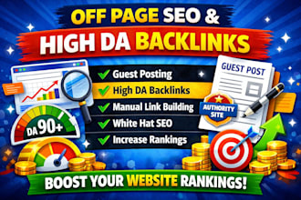 do off page SEO, guest posting, and high da backlinks