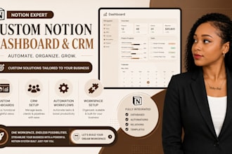 do custom notion dashboard website crm automation workspace setup notion expert