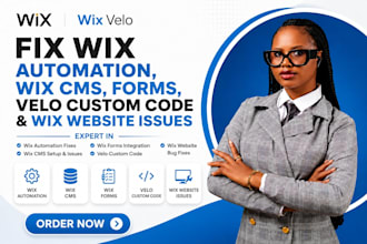 fix wix automation, wix cms, forms, velo custom code and wix website issues