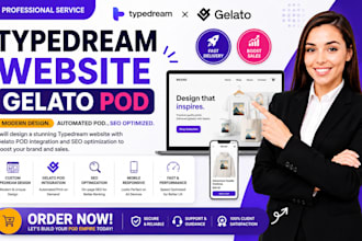 design typedream website with gelato pod and SEO optimization