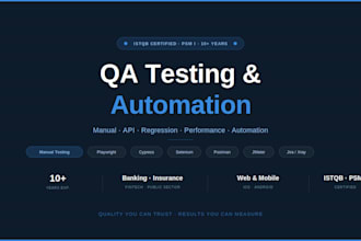 do manual and automated QA testing for your web, desktop or mobile app