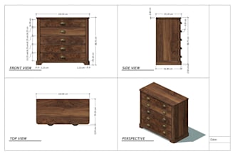 create detailed furniture plan for DIY woodworking and fabrication with cutlist