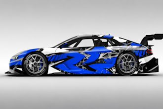design custom racing car wrap, livery design, and sports car wrap