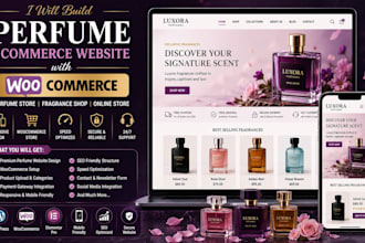build perfume ecommerce website with woocommerce, perfume store design wordpress