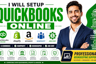 setup quickbooks online ecommerce nonprofit bookkeeper shopify amazon job cost