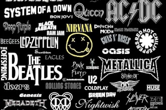 create an metal, punk, pop, rock, psychedelic band logo