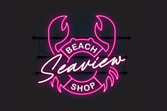design funky beach shop logo