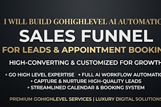 build gohighlevel ai automation sales funnel for leads and appointment booking