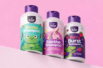 design children, kids product packaging or label