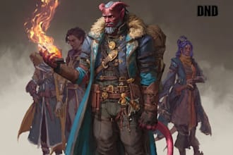 make dnd character and commission art for you
