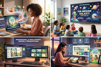 write ai kids ebook and design ai presentation for children