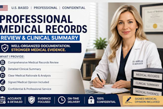 prepare detailed clinical summary reports and review medical records