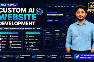 develop full stack website using react node js and ai integration