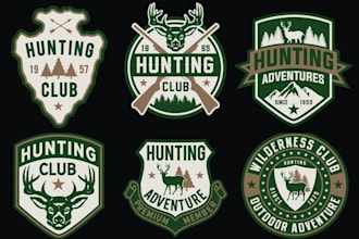 design hunting fishing deer and outdoor logo