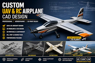design custom rc airplane and uav cad models