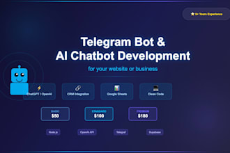 build a telegram bot or ai chatbot for your website or business