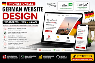 design german wordpress wix kajabi integrate mailerlite klaviyo for email leads