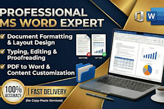 do professional ms word typing document, formatting and editing