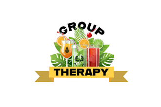 design colorful fun beach bar therapy boat logo