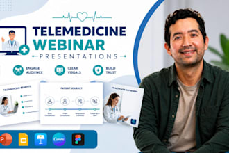 design telemedicine presentation, healthcare webinar slides, medical powerpoint
