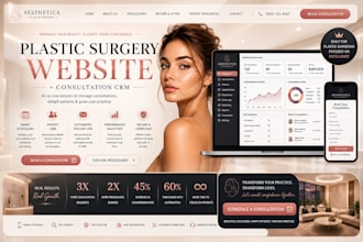 design plastic surgery, medical, cosmetic website, consultation CRM system