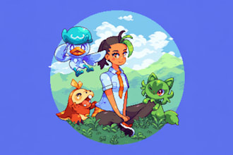 pokemon pixel art sprite trainer fakemon retro game asset animation design anime