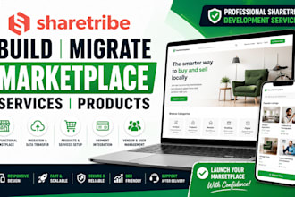 sharetribe marketplace build migration services products functional setup