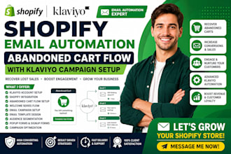 do email automation for shopify abandoned cart flow with klaviyo campaign setup