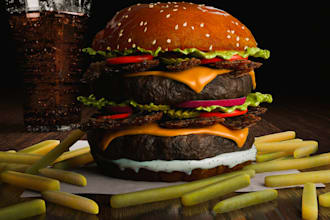 create a photorealistic 3d food and drink render