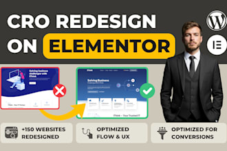 redesign your elementor landing page or wordpress website for cro