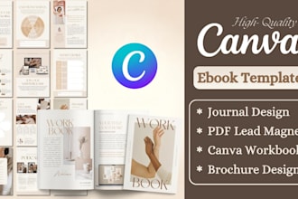 design canva ebook, workbook, pdf lead magnet, KDP, freebie and canva template
