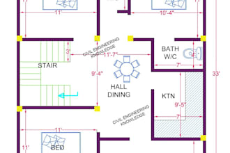 create modern 2d floor plan and office design